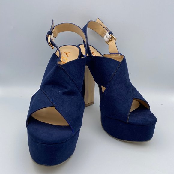 YDN Shoes - YDN Peep Toe Platform Chunky High Heel Slingback